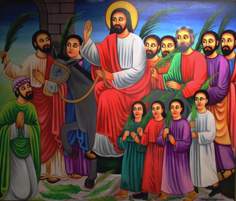 Jesus entering Jerusalem (Ethiopic icon)
